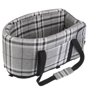 Console Pet Car Seat with Storage Pocket Booster Car Seat Portable Pet Travel Bag Machine Washable Pet Seat Fit For Small Dog Cat (Option: BlackWhite)
