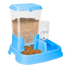 Pet Automatic Water Dispenser Food Dispenser 2 In 1 Dog Cat Dispenser Gravity Food Water Dispenser (Option: Blue)