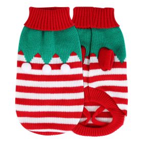 Pet Christmas Turtleneck Sweater Dog Cat Christmas Clothes Snowman Stripes Costume Winter Holiday Sweater for Small Medium Kitten Puppy Cats Dogs (Option: Furball_S)